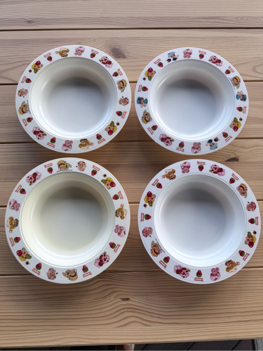 “Vintage 1982 Strawberry Shortcake SiLite Melamine Bowls Set of 4 – Rare Retro